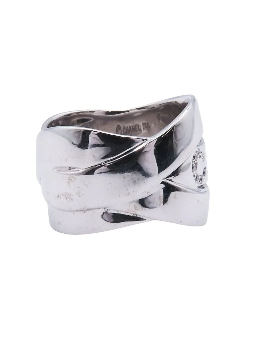 Chanel Boldic White Gold 18K Diamond Ribbon Ring